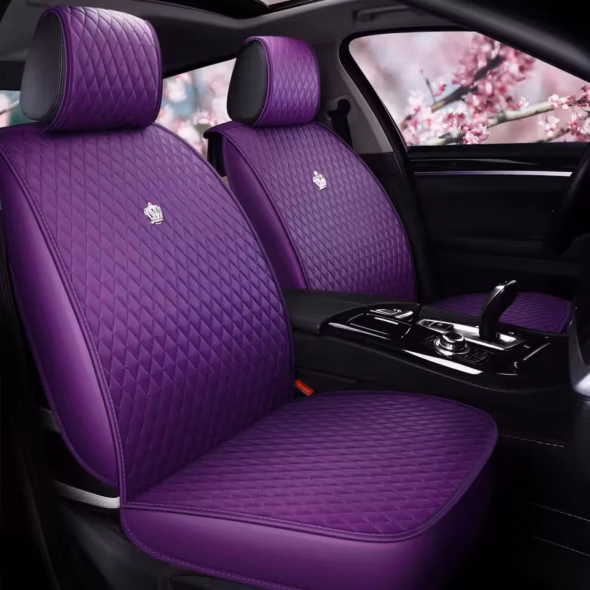 Premium Purple Leather Car Seat Covers